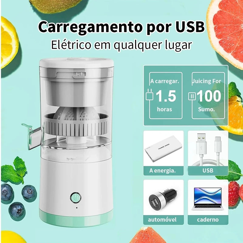 Espremedor de Laranja Elétrico Máquina de Suco de Frutas Juicer Carregamento USB