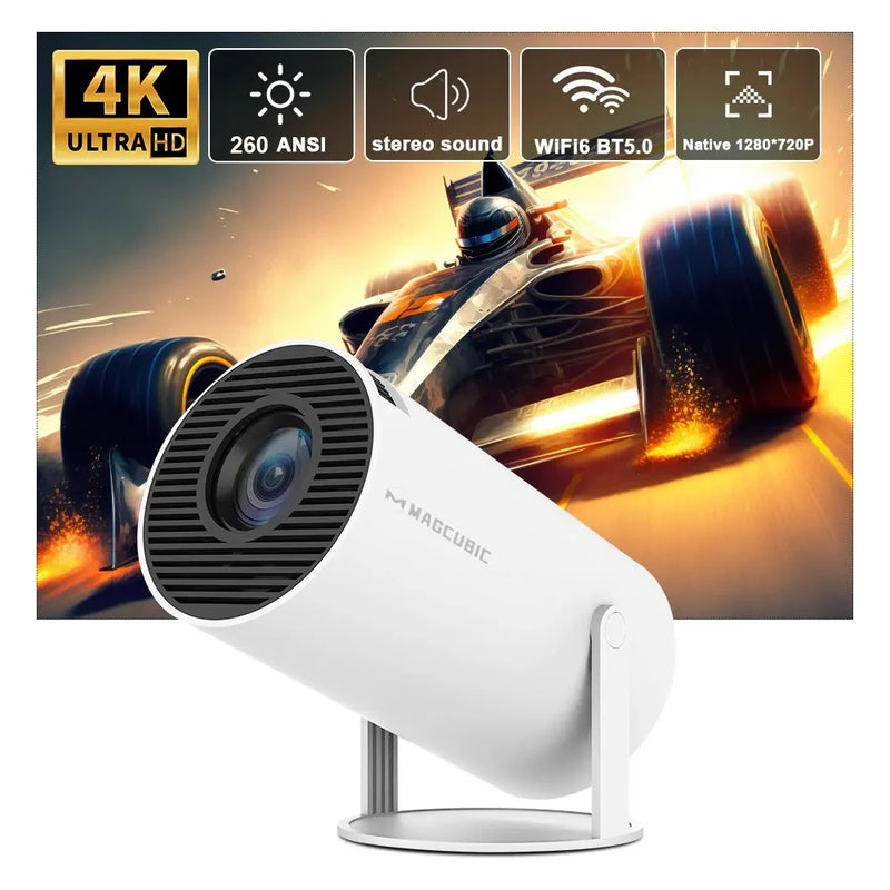 Projetor magcúbico hy300 pro 4k android 11 duplo wifi6 260ansi allwinner h713 bt5.0 1080p 1280*720p home cinema projetor ao ar livre